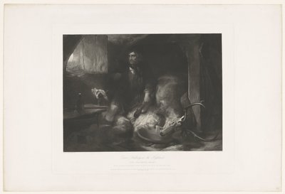 高地に忍び寄る鹿。 パウチャーの両方です。 Edwin Landseer の後、Boys and Graves と Gambart の住所とともに 作： Charles Fox