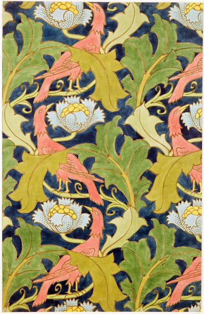 プリントリネンのデザイン、G.O.およびJ.ベイカー印刷、1893年頃 作： Charles Francis Annesley Voysey