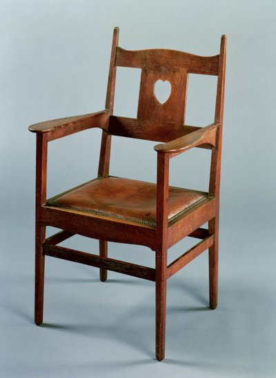 アームとドロップインシート付きダイニングチェア、1902年頃（オーク） 作： Charles Francis Annesley Voysey