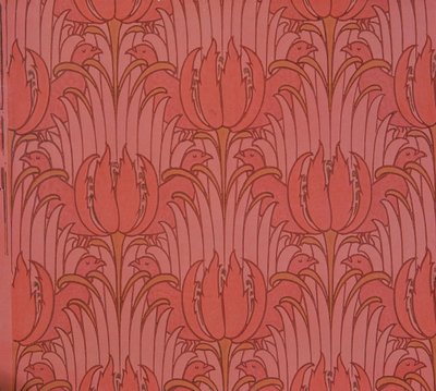 ビクトリア朝のヴォイジーがデザインした壁紙 作： Charles Francis Annesley Voysey