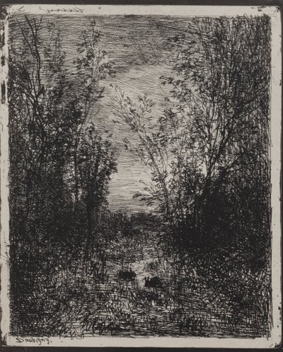 1921年に印刷された1862年の原始的な印象の流れの流れ。 作： Charles Francois Daubigny
