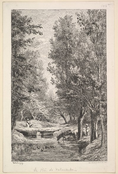 モンドイス渓谷の小川、1835-78年。 作： Charles Francois Daubigny