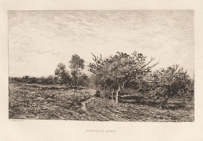 オーヴェルのオーヴェルポミエでのリンゴの木、1877年。 作： Charles Francois Daubigny