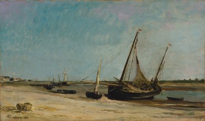 Étaplesの海辺のボート 作： Charles Francois Daubigny