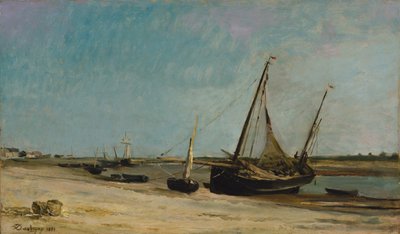 エタプルの海岸のボート、1871年。 作： Charles Francois Daubigny