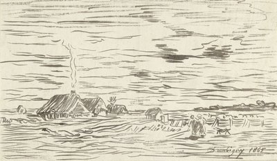 平地の農家 作： Charles Francois Daubigny