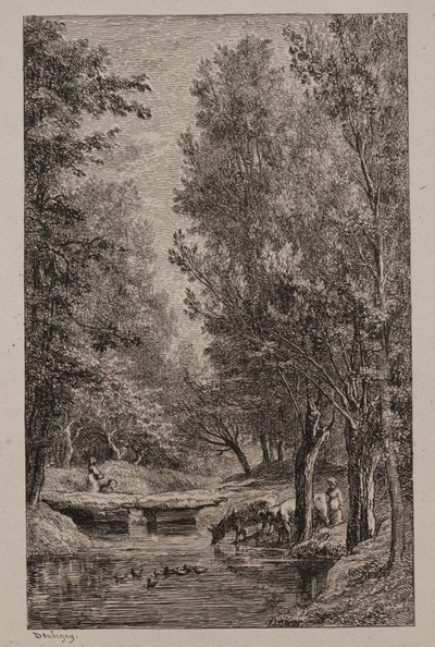ヴァルモンドワの小川 作： Charles Francois Daubigny
