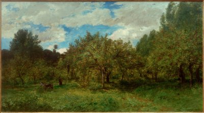 CFDaubigny、収穫時のフランスの果樹園 作： Charles Francois Daubigny