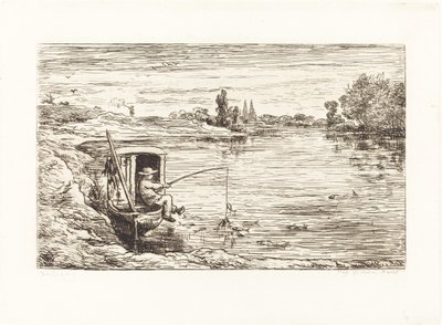 キャビンボーイ・フィッシング (Le Mousse a la peche) 作： Charles Francois Daubigny