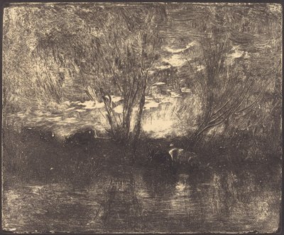水飲み場の牛 作： Charles Francois Daubigny