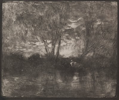 水飲み場の牛 作： Charles Francois Daubigny