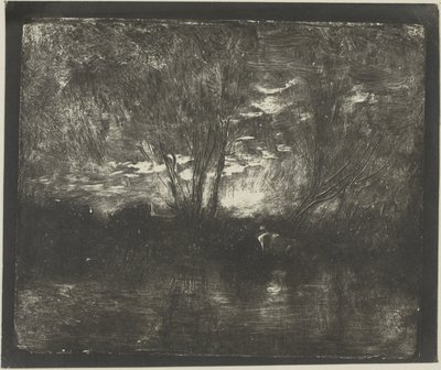 水飲み場の牛 作： Charles Francois Daubigny