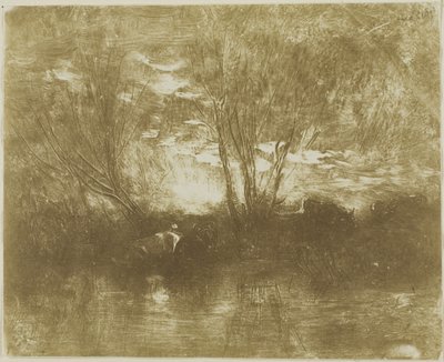 水飲み場の牛 作： Charles Francois Daubigny