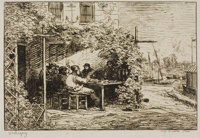 アニエールでの出発朝食 作： Charles Francois Daubigny