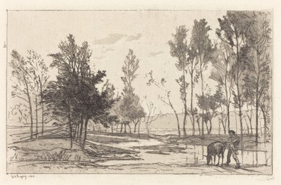 水飲み場のロバ 作： Charles Francois Daubigny
