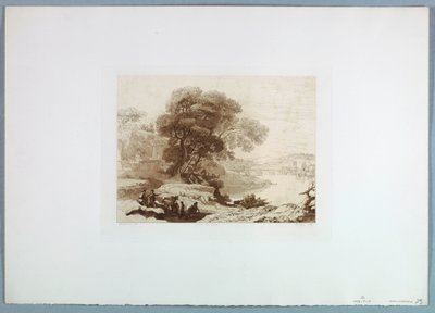 デッサン、風景（クロード・ロレーヌに倣って）、1849年 作： チャールズ・フランソワ・ドービニー