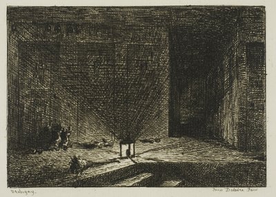 旅館の内部 (旅館の廊下) 作： Charles Francois Daubigny