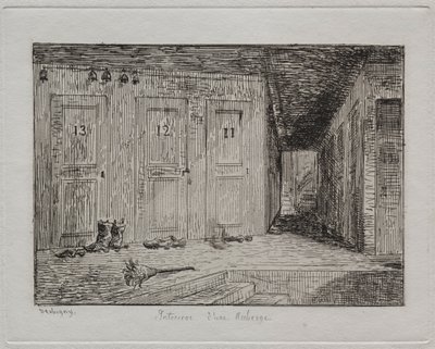 インのインテリア、1861年。 作： Charles Francois Daubigny