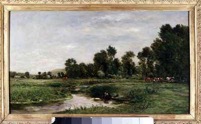 La vallee de l "チャールズ・フランソワ・ドービニーによるアルケス絵画 作： Charles Francois Daubigny