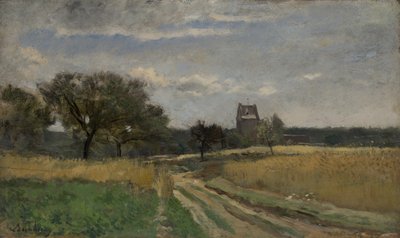 田舎道沿いの風景、1878年頃 作： Charles Francois Daubigny