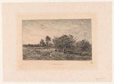 りんごの木のある風景 ポミエとオーヴェル。 (オブジェクトのタイトル) 作： Charles Francois Daubigny