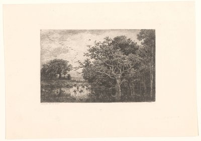 Moerasはooievaarsに会いました コウノトリ湿地 作： Charles Francois Daubigny