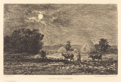 ヴァルモンドワの月明かり 作： Charles Francois Daubigny