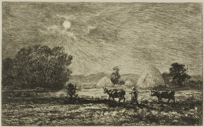 ヴァルモンドワの月明かり 作： Charles Francois Daubigny