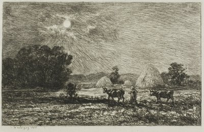 ヴァルモンドワの月明かり 作： Charles Francois Daubigny