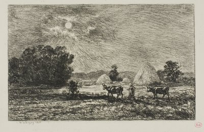 ヴァルモンドワの月明かり 作： Charles Francois Daubigny