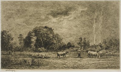月の出 作： Charles Francois Daubigny