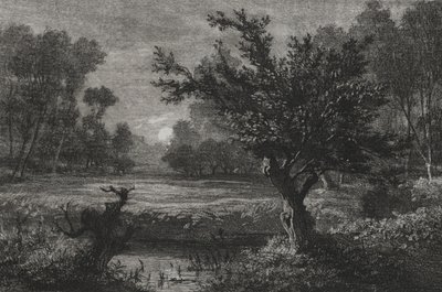 アンディリー渓谷の月の出 作： Charles Francois Daubigny