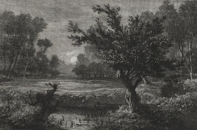 アンディリーバレーの月の出、1845年。 作： Charles Francois Daubigny