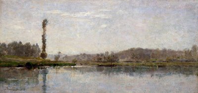 オーヴェール、オワーズ河の朝（油彩・板） 作： Charles Francois Daubigny