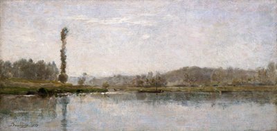 「オワーズ、オーヴェルの朝」、1837-1878 作： Charles Francois Daubigny