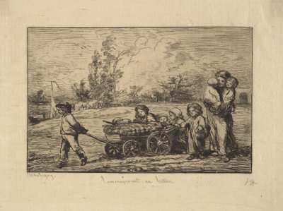 ボートに移動、1861。 作： Charles Francois Daubigny
