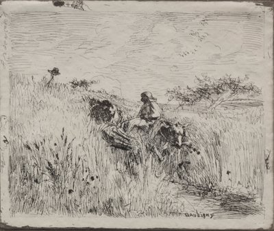 1921年に印刷された穀物畑の小道、元の印象1862。 作： Charles Francois Daubigny
