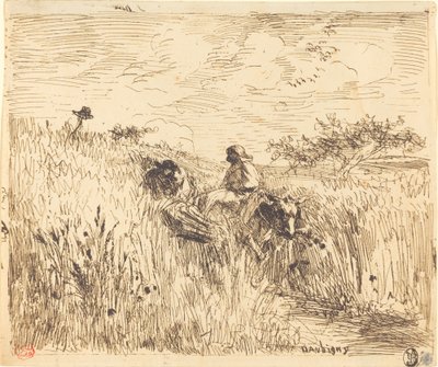 麦畑の小道 作： Charles Francois Daubigny