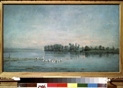 「早朝」（朝） シャルル＝フランソワ（シャルル・フランソワ）ドービニー（1817-1878）作 1858年 プーシキン美術館、モスクワ 作： Charles Francois Daubigny