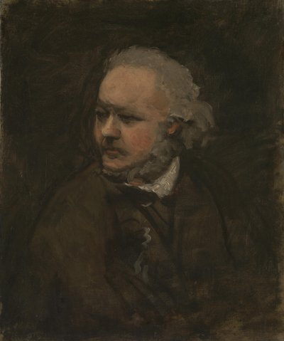 画家オノレ・ドーミエ1808-1879の肖像、c。 1876 作： Charles Francois Daubigny