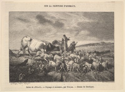 Troyonによる1850-51、風景と動物のサロン、1850-51。 作： Charles Francois Daubigny