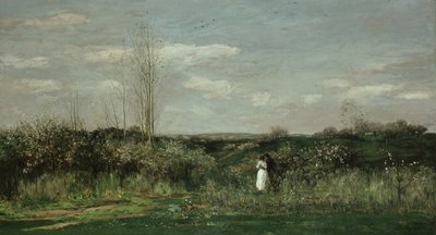 春の風景、1862 作： Charles Francois Daubigny