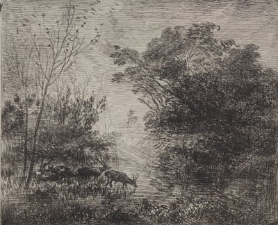雄鹿 作： Charles Francois Daubigny