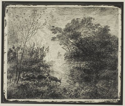 雄鹿 作： Charles Francois Daubigny