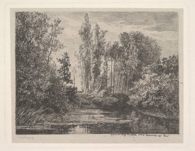 ウォーターズエッジのクワガタ、1850年。 作： Charles Francois Daubigny