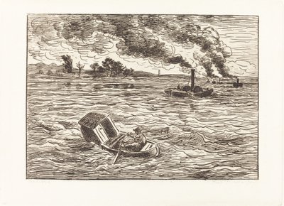 蒸気船 作： Charles Francois Daubigny