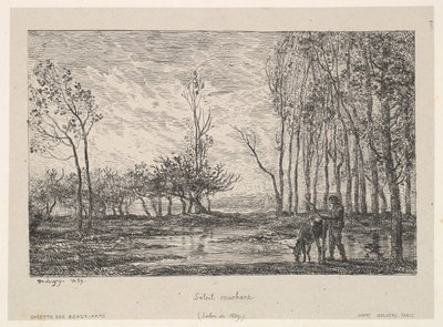 1859年の日没。 作： Charles Francois Daubigny