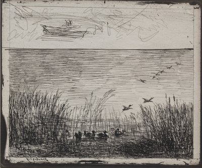 アヒルのいる沼 作： Charles Francois Daubigny