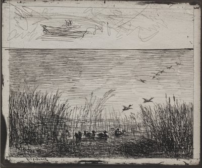 アヒルの沼、1921年に印刷されたオリジナルの印象1862。 作： Charles Francois Daubigny