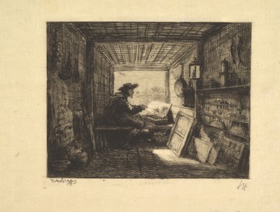 Voyage en Bateauシリーズのボートスタジオ、1862年、1861年。 作： Charles Francois Daubigny